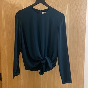 Babaton long sleeve green blouse, size small